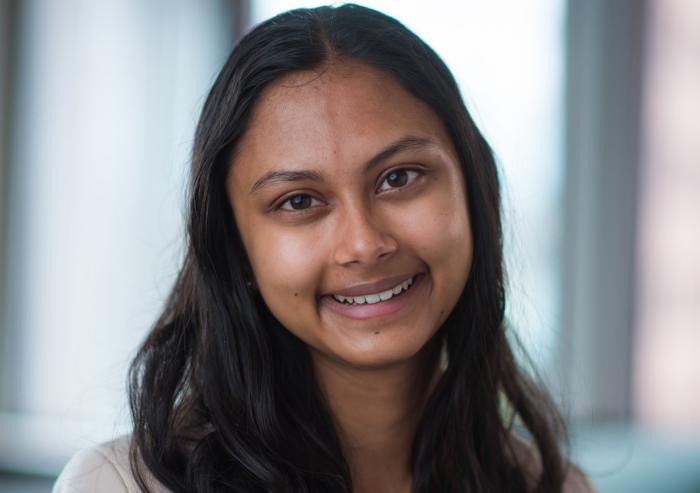MIT junior Anushree Chaudhuri is MIT's first Udall Scholar since 2008.
Photo: Gretchen Ertl
MIT junior Anushree Chaudhuri is MIT's first Udall Scholar since 2008.
Photo: Gretchen Ertl
