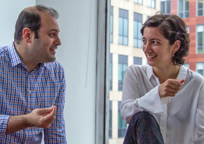 
              Ipek Bensu Manav (right) chats with Hessam AzariJafari, her colleague at the MIT Concrete Sustainability Hub. During her time at CSHub, Manav has placed engineering in its social and political contexts and built new connections in th...