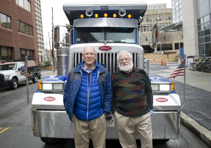 Several years ago, Daniel Cohn (left) and Leslie Bromberg took on the challenge of designing a low-emissions, fuel-efficient replacement for the polluting diesel engines traditionally viewed as the only viable option for powering heavy-duty trucks...