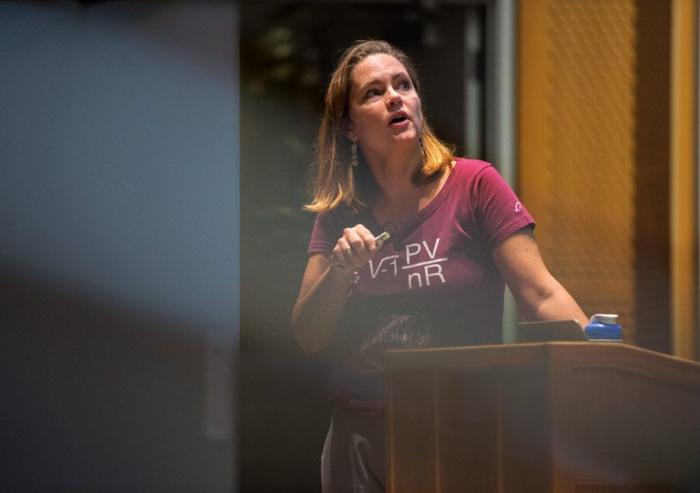 “Really the most exciting thing for me is watching my students ask good questions, problem-solve, and then do something spectacular with what they’ve learned,” says Professor Catherine Drennan.Photo: James Kegley “Really the most exciting thing for me is watching my students ask good questions, problem-solve, and then do something spectacular with what they’ve learned,” says Professor Catherine Drennan.Photo: James Kegley