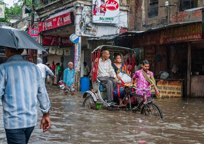 “The Indian monsoon is considered a textbook, clearly defined phenomenon, and we think we know a lot about it, but we don’t,” says Senior Research Scientist Chien Wang. An image from Varanasi, India, shows flooding in 2011. 
