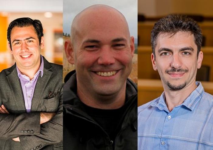 This spring's additions to the School of Science faculty: (left to right) Michael Halassa, Brent Minchew, and Alexander "Sasha" Rakhlin