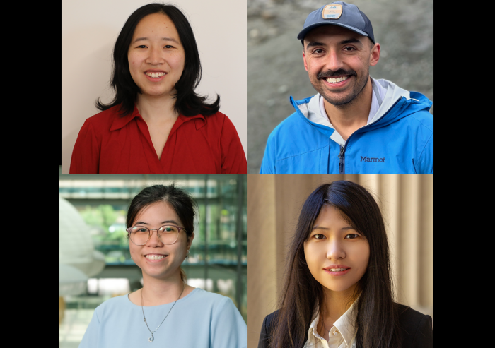 
              Top row, left to right: Lillian Chin and Neil Dalvie. Bottom row, left to right: Suong Nguyen and Yirui Zhang.
              Photos courtesy of the subjects.
      