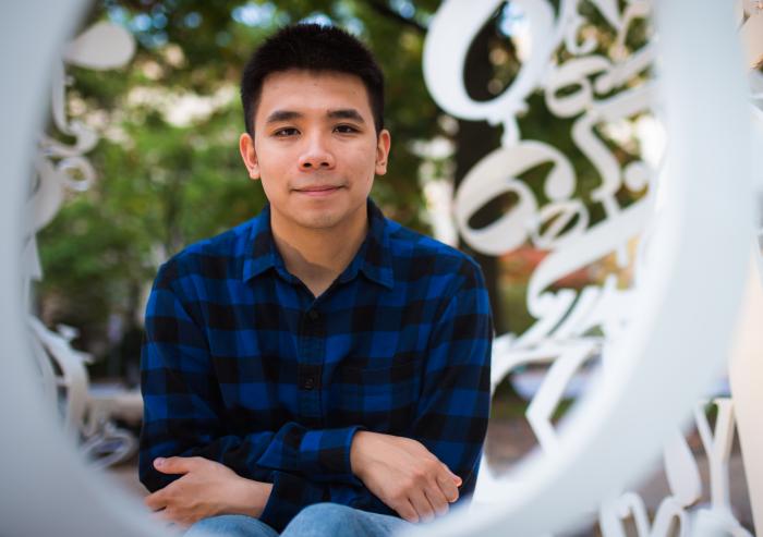 
              “My goal is to create programmable artificial structured topological materials, which can directly be applied as a quantum computer,” says MIT grad student Thanh Nguyen.
              Photo: Gretchen Ertl
      