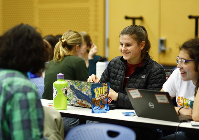 
              Students in the MCSC Climate and Sustainability Scholars Program collaborate during class.
              Photo: Andrew Okyere
      