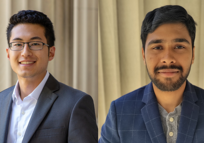 Jonathan Bessette (left) received the Rasikbhai L. Meswani Fellowship for Water Solutions and Akash Ball received the 2024-25 J-WAFS Graduate Student Fellowship for Water and Food Solutions. Jonathan Bessette (left) received the Rasikbhai L. Meswani Fellowship for Water Solutions and Akash Ball received the 2024-25 J-WAFS Graduate Student Fellowship for Water and Food Solutions.