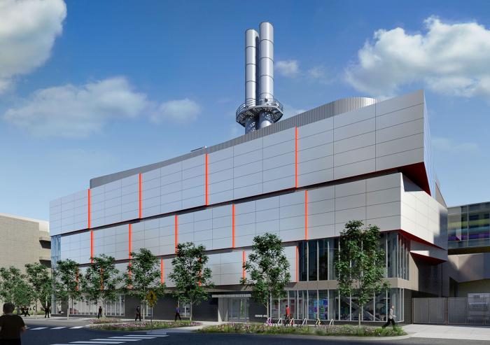 Conceptual sketch of the upgraded Central Utilities Plant, as viewed from Albany StreetIllustration courtesy of Ellenzweig. Conceptual sketch of the upgraded Central Utilities Plant, as viewed from Albany StreetIllustration courtesy of Ellenzweig.