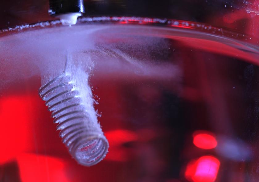 Researchers uncovered how carbon dioxide can be both captured and converted through a single electrochemical process in which an electrode, like the one pictured covered in bubbles, is used to attract carbon dioxide released from ...
Researchers uncovered how carbon dioxide can be both captured and converted through a single electrochemical process in which an electrode, like the one pictured covered in bubbles, is used to attract carbon dioxide released from ...