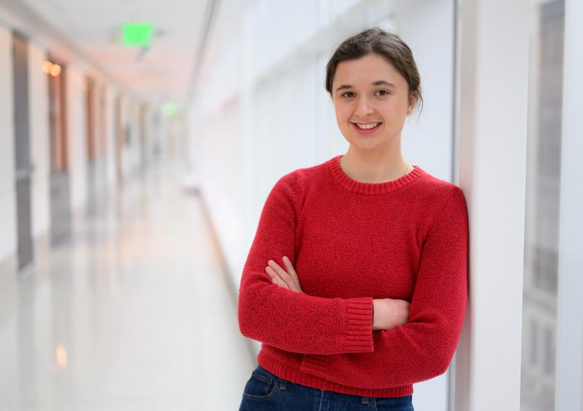 PhD student Miranda Schwacke develops materials and devices for neuromorphic computing, which processes and stores information simultaneously, like neurons and synapses do in the brain.