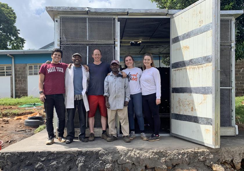 
              Left to right: Alex Encinas, MIT junior in mechanical engineering; Mwachoni El-Yahkim of the University of Nairobi; Eric Verploegen, research engineer at MIT D-Lab; Boniface Manambo of the University of Nairobi; Christine Padalino...