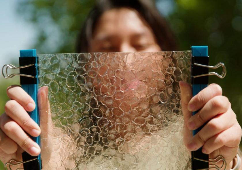 DMSE senior Jacqueline Prawira’s fish-offal plastic alternative can be formed into single-use items such as grocery bags, packaging, and utensils.