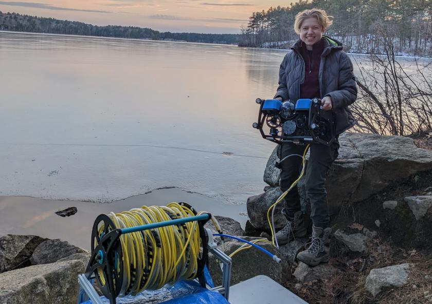 To determine the greenhouse gas emissions from thawing permafrost, MIT senior Sylas Horowitz has been developing a high-performance, remotely operated vehicle (ROV) that can collect water samples from beneath a sheet of Arctic ice...
To determine the greenhouse gas emissions from thawing permafrost, MIT senior Sylas Horowitz has been developing a high-performance, remotely operated vehicle (ROV) that can collect water samples from beneath a sheet of Arctic ice...