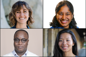 
              Clockwise from top left: Sara Beery, Priya Donti, Sherrie Wang, and Ericmoore Jossou are using advanced computational methods and tools to help find solutions for a range of climate and environmental issues. The new faculty member...