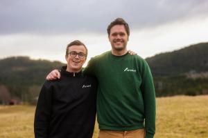 Former students in the MIT Advanced Study Program Herman Øie Kolden (left) and Lars Erik Fagernæs expanded their drone company, delivering essentials and peace of mind to remote communities.