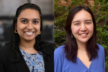Mitali Chowdhury '24 (left) and Christina Kim '24