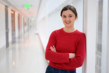 PhD student Miranda Schwacke develops materials and devices for neuromorphic computing, which processes and stores information simultaneously, like neurons and synapses do in the brain.