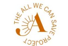 the letter A surrounded by "All we can save"