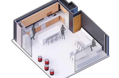 axon of office kitchen