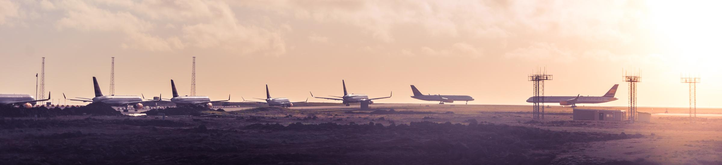 planes taxi on runway