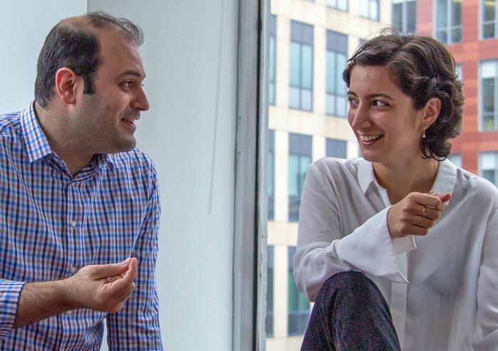 Ipek Bensu Manav (right) chats with Hessam AzariJafari, her colleague at the MIT Concrete Sustainability Hub. During her time at CSHub, Manav has placed engineering in its social and political contexts and built new connections in th...
Ipek Bensu Manav (right) chats with Hessam AzariJafari, her colleague at the MIT Concrete Sustainability Hub. During her time at CSHub, Manav has placed engineering in its social and political contexts and built new connections in th...