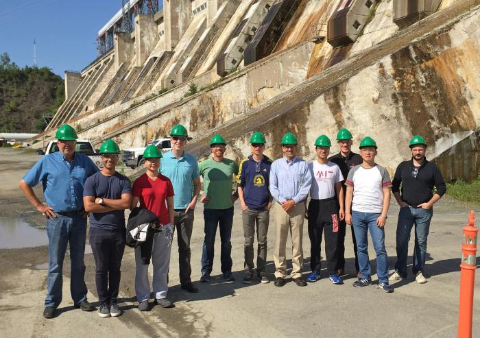 Researchers from the MIT Concrete Sustainability Hub, the University of New Brunswick, and Oregon State University visited the Mactaquac Dam in New Brunswick, Canada, in August. Photo: Jeremy Gregory/MIT Concrete Sustainability Hub Researchers from the MIT Concrete Sustainability Hub, the University of New Brunswick, and Oregon State University visited the Mactaquac Dam in New Brunswick, Canada, in August. Photo: Jeremy Gregory/MIT Concrete Sustainability Hub
