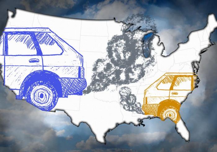 New MIT study finds more than half of all air-quality-related early deaths in the United States are a result of cross-state pollution, or emissions originating outside of the state in which those deaths occur.Image: Chelsea Turner, MIT