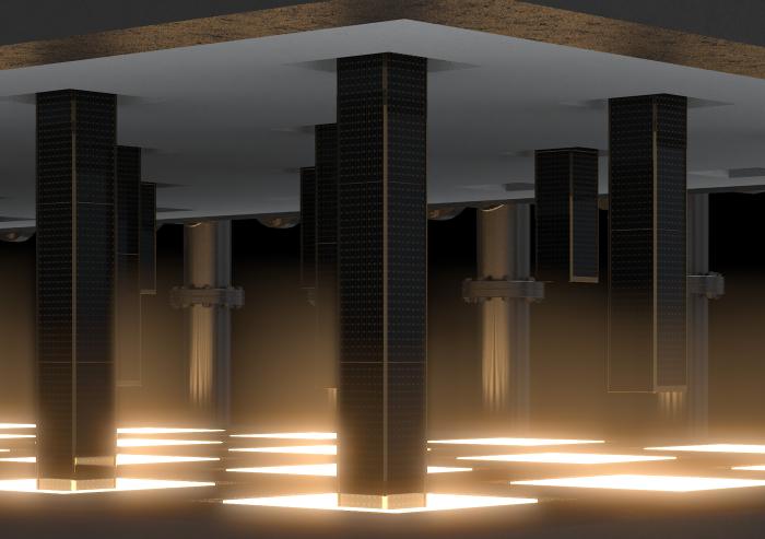 In Fourth Power’s thermal battery, thermophotovoltaic (TPV) power sticks can be moved in and out of the light, which allows the system to respond quickly and flexibly to grid needs.