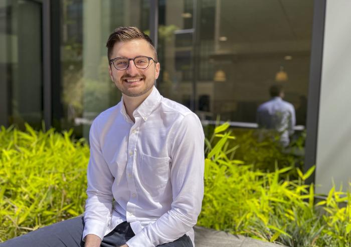 
              During a residency at DIII-D in San Diego, MIT PhD candidate Evan Leppink will explore a new way to drive current in a tokamak plasma using radiofrequency waves. 
              Photo: Paul Rivenberg
      