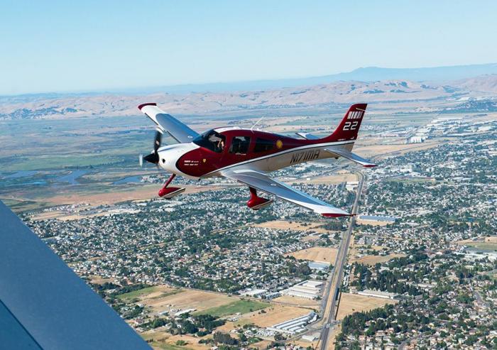 Collectively, piston-engine aircraft like this Cirrus SR22 constitute the nation’s largest remaining source of lead emissions. Photo: Travis Air Force Base/Flickr