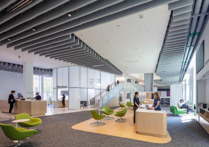 
              The entire first floor of Hayden Library is accessible 24/7 for current MIT students, faculty, and staff. 
              Photo: John Horner
      