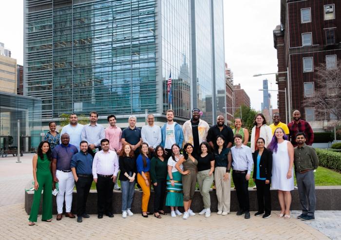 
              The 2023 Solver Class in New York City during the Solve Challenge Finals. These innovators will join us on MIT’s campus in May.
              Photo courtesy of MIT Solve.
      