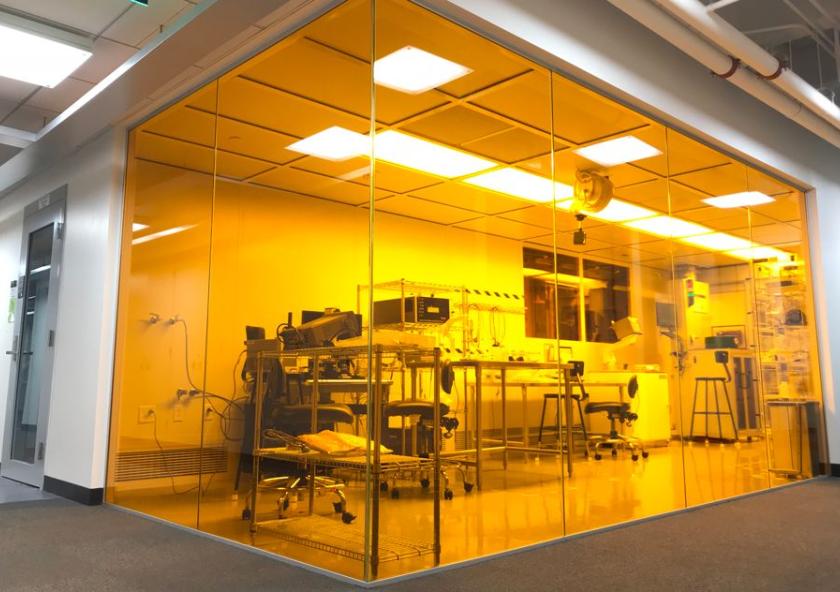 Canan Dagdeviren, an assistant professor at the MIT Media Lab, has implemented lean management principles in her cleanroom lab space, also called “YellowBox.”Credit: David Sadat