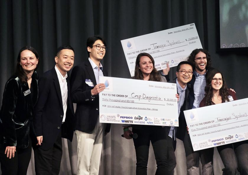Prize winners and organizers at the 2024 MIT Water, Food, and Agriculture Innovation Prize night event, co-sponsored by J-WAFS. Prize winners and organizers at the 2024 MIT Water, Food, and Agriculture Innovation Prize night event, co-sponsored by J-WAFS.