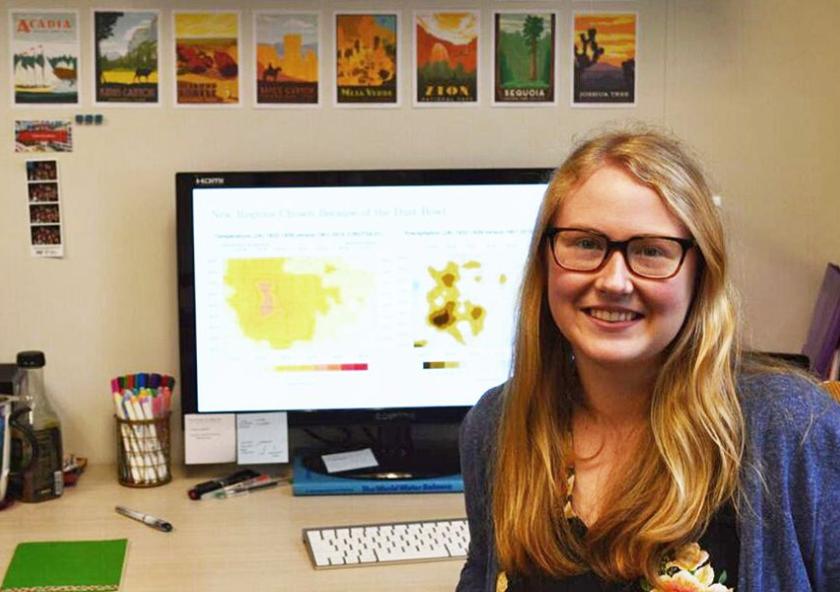 Catherine Nikiel works in the Parsons Laboratory for Environmental Science and Engineering.Photo: Taylor De Leon