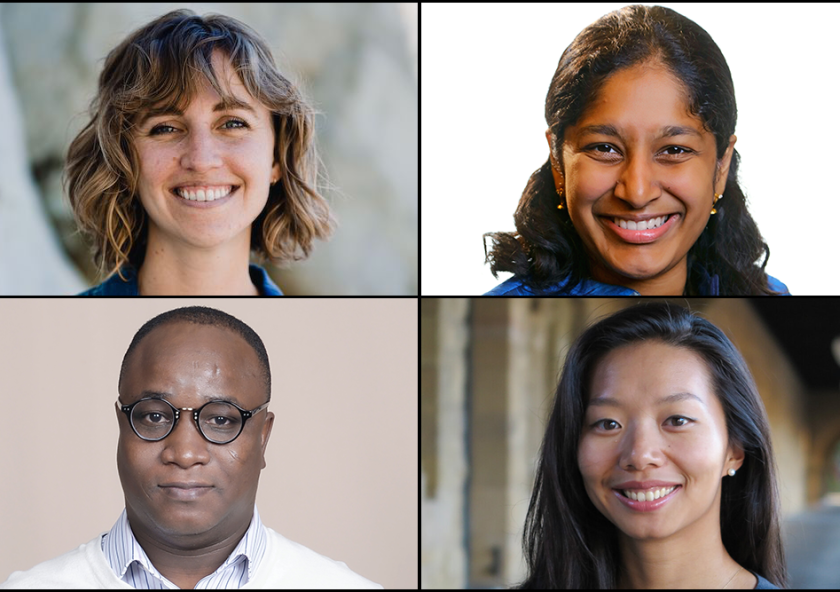 Clockwise from top left: Sara Beery, Priya Donti, Sherrie Wang, and Ericmoore Jossou are using advanced computational methods and tools to help find solutions for a range of climate and environmental issues. The new faculty member...
Clockwise from top left: Sara Beery, Priya Donti, Sherrie Wang, and Ericmoore Jossou are using advanced computational methods and tools to help find solutions for a range of climate and environmental issues. The new faculty member...