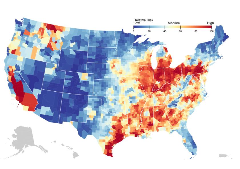 
              Exposure to airborne particulate matter in the United States
              Image courtesy of the MIT Joint Program on the Science and Policy of Global Change.
      
