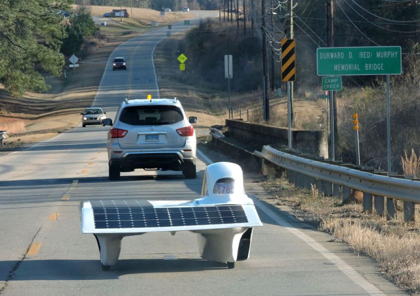 In January, Flux and the MIT Solar Electric Vehicle Team went on a road-testing trip in Georgia.Photo courtesy of the MIT Solar Electric Vehicle Team. In January, Flux and the MIT Solar Electric Vehicle Team went on a road-testing trip in Georgia.Photo courtesy of the MIT Solar Electric Vehicle Team.