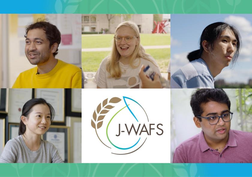 
              2022 J-WAFS Fellows (top row, left to right) Devashish Gokhale, Katharina Fransen, and James Zhang; (bottom row, left to right) Linzixuan (Rhoda) Zhang and Aditya Ghodgaonkar.
              Photos: Lillie Paquette
      