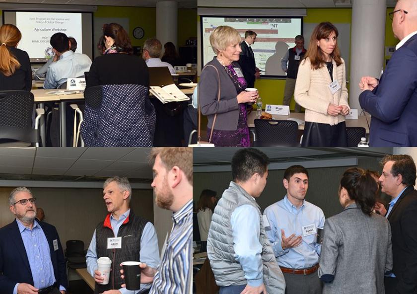 Throughout the MIT Joint Program’s agriculture workshop, attendees from industry, government, and academia engaged in detailed discussions with Joint Program agriculture specialists.Photo: Dimonika Bray