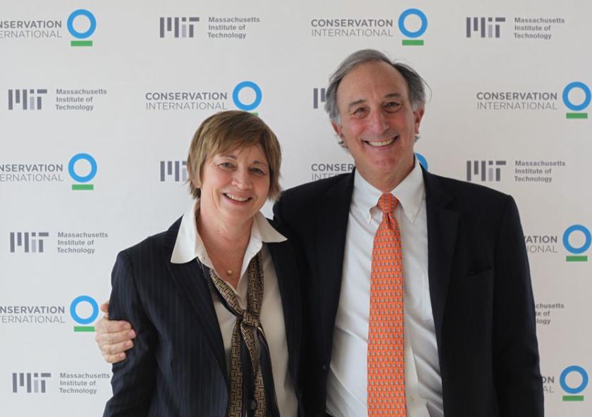 MIT's Maria T. Zuber and Conservation International's Peter SeligmannPhoto: Jose-Luis Olivares/MIT