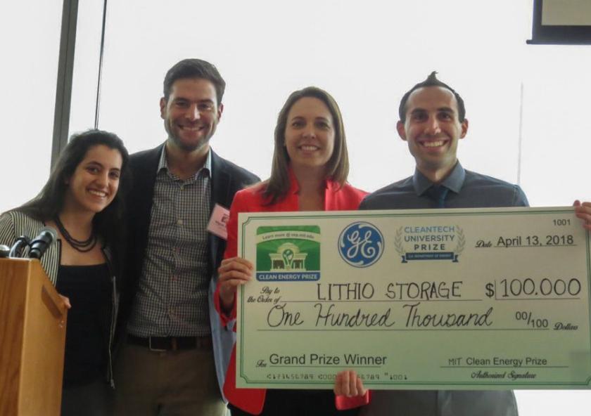 Lithio Storage, a team from Tufts University and Northwestern University, won the top $100,000 MIT Clean Energy Prize (CEP) for developing an electrolyte that helps batteries withstand much broader temperature ranges, making them safer, more energ...