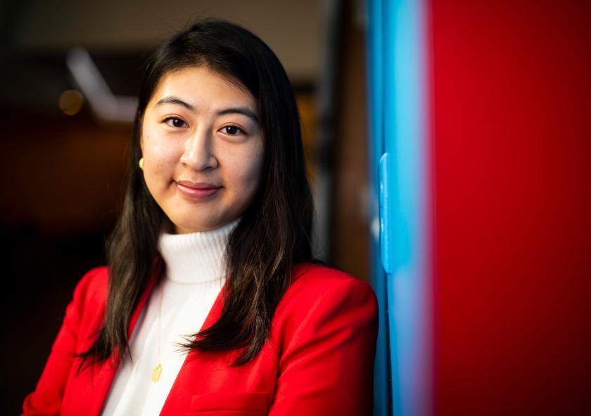 
              MIT senior Heidi Li, a materials science and engineering major, strives to help local communities understand how they can influence policymaking to achieve a more sustainable future.
              Photo: Adam Glanzman
      