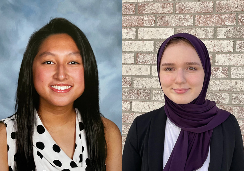 As Rise Global Winners, first-years Jacqueline Prawira (left) and Safiya Sankari will have access to opportunities for funding, mentoring, and other resources throughout their careers.
As Rise Global Winners, first-years Jacqueline Prawira (left) and Safiya Sankari will have access to opportunities for funding, mentoring, and other resources throughout their careers.
