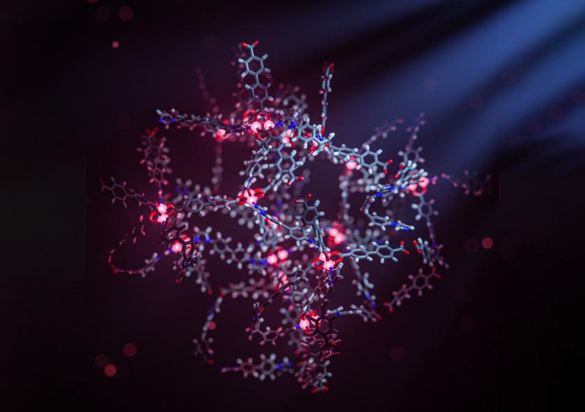 
              Materials known as metal-organic frameworks (MOFs) have a rigid, cage-like structure that lends itself to a variety of applications, from gas storage to drug delivery.
              Image: David Kastner
      