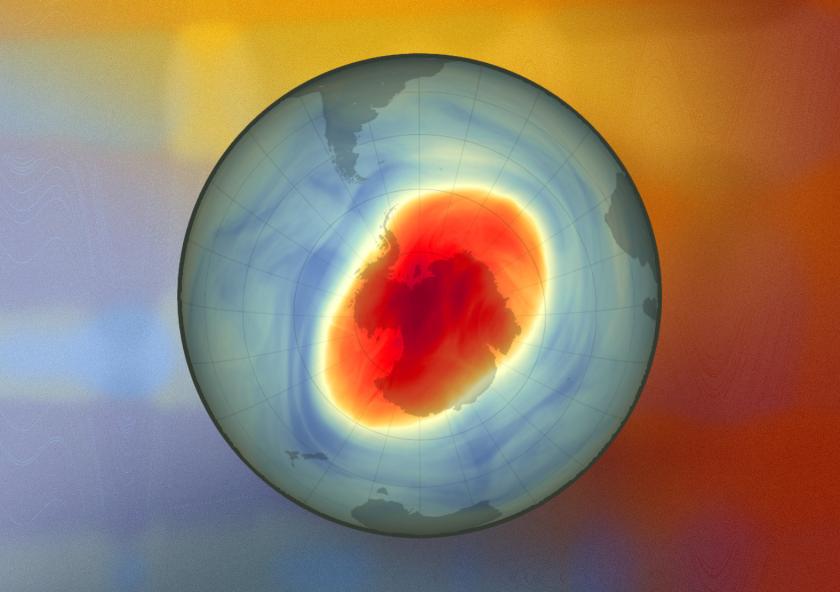 
              An MIT study finds that smoke particles in the stratosphere can trigger chemical reactions that erode the ozone layer — and that smoke particles from Australian wildfires widened the ozone hole by 10 percent in 2020. This map show...