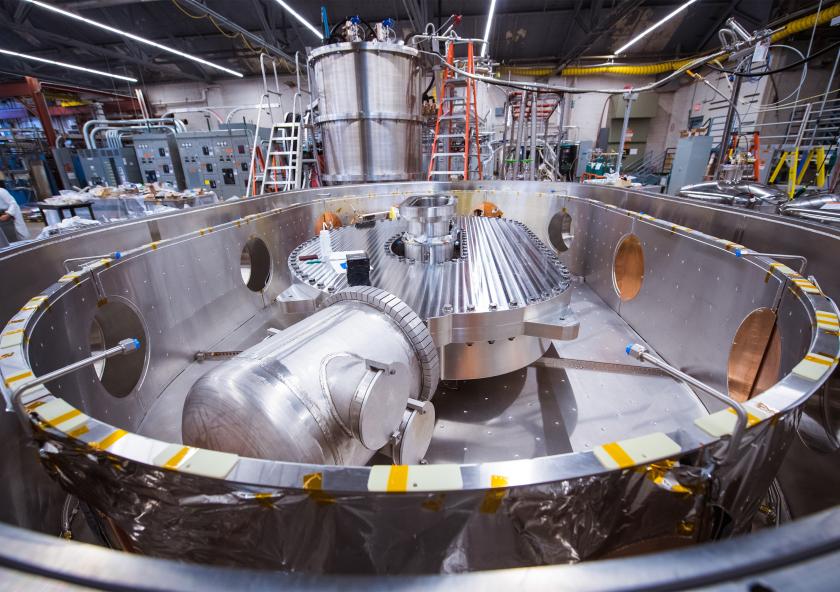 
              In MIT’s Plasma Science and Fusion Center, the new magnets achieved a world-record magnetic field strength of 20 tesla for a large-scale magnet.
              Image: Gretchen Ertl
      