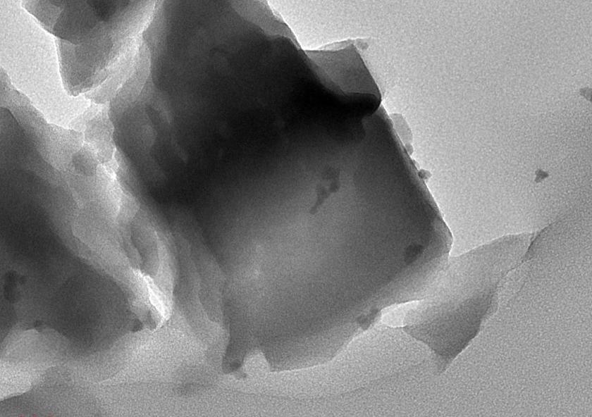 MIT chemical engineers designed a two-part catalyst that can convert methane gas to useful products. The catalyst consists of iron-modified aluminum silicate plus an enzyme called alcohol oxidase (enzyme not pictured).