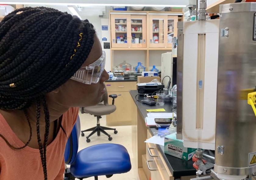 
              MIT student Stacy Godfreey-Igwe (pictured) is working in the Plata Lab at MIT. Associate Professor Desiree Plata is one of the instructors facilitating a new Climate and Sustainability Scholars Program at MIT.
              Photo...