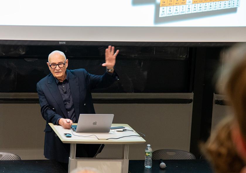 Metallurgist Diran Apelian led the Department of Materials Science and Engineering’s Wulff Lecture on Nov. 19, urging researchers to engineer reuse and recycling into materials from the start.