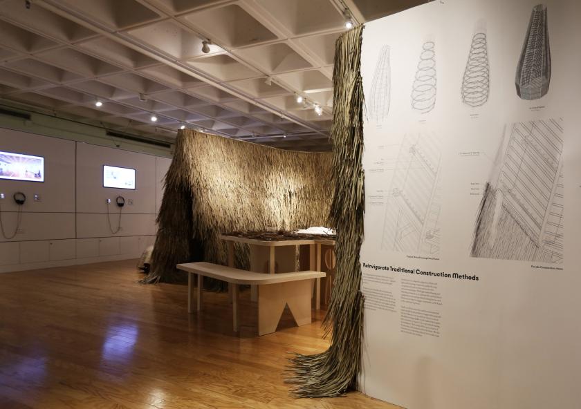 
              "Lodgers: Friction Between Neighbors" is an exhibition of work by Zhicheng Xu MArch ’22, Mengqi Moon He SMArchS ’20, graduate student student Calvin Zhong ’18, and Wuyahuang Li SMArchS ’21. 
              Photo courtesy of th...